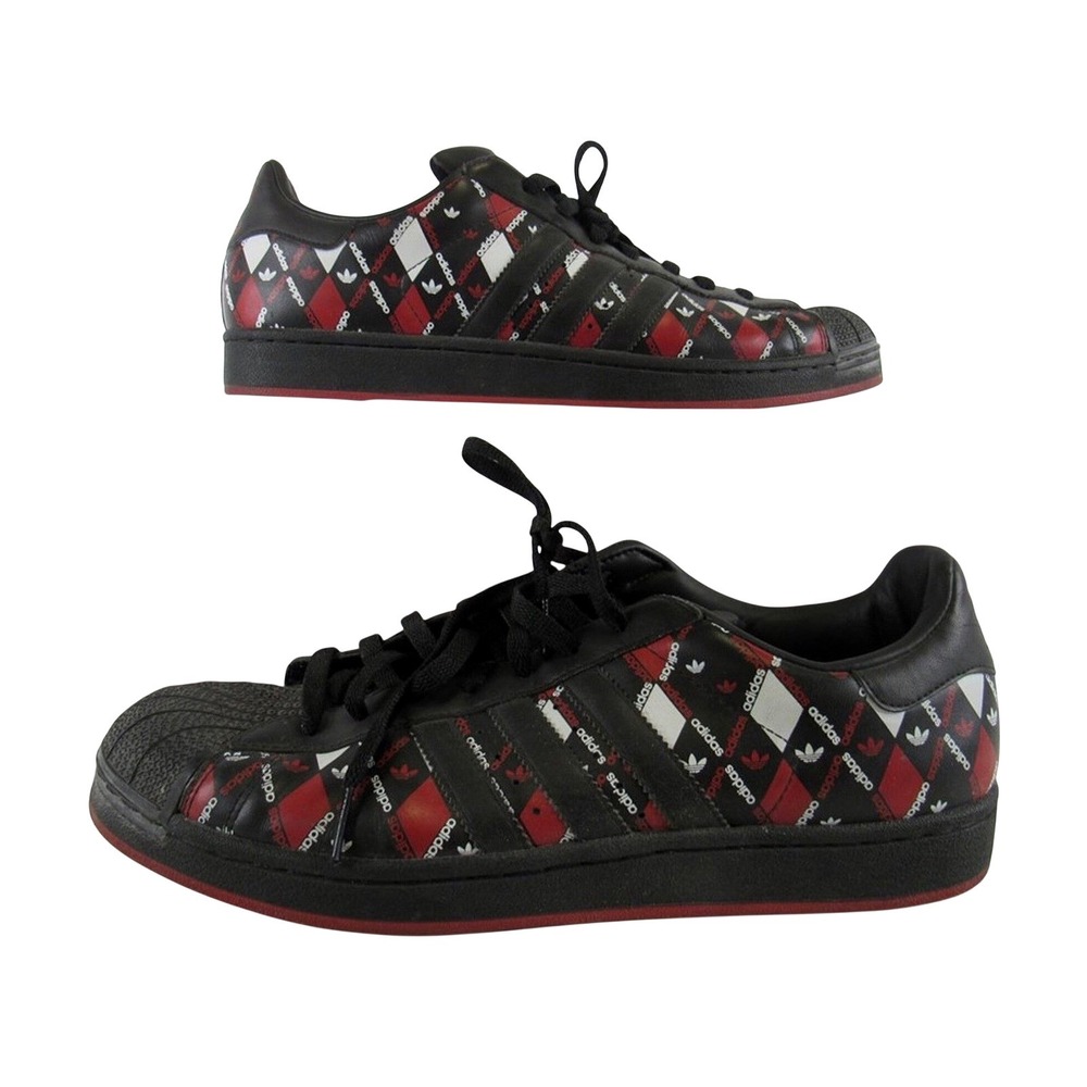 Vintage 2007 Adidas Superstar sneakers Men 13 Argyle Trefoil Print low top Rare